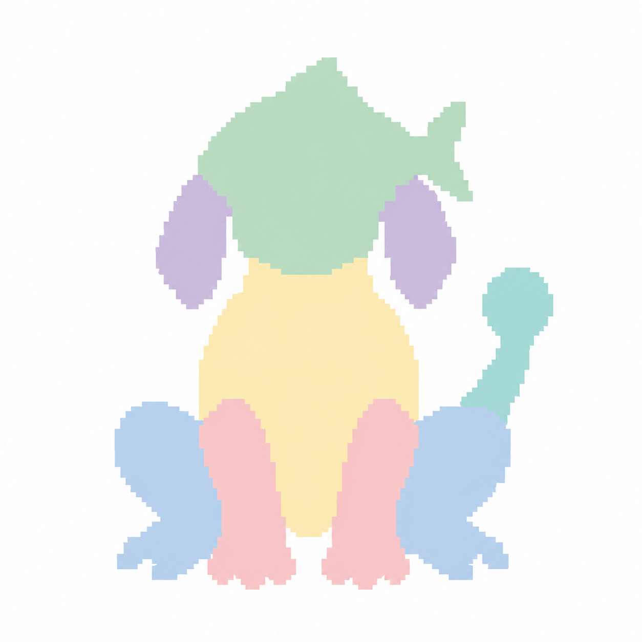 An unidentified pastel pixel-art creature.